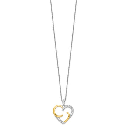 Sterling Silver Gold-Plated Heart Necklace