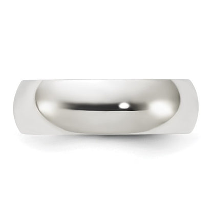 Sterling Silver 6.00 mm Half Round Wedding Bands