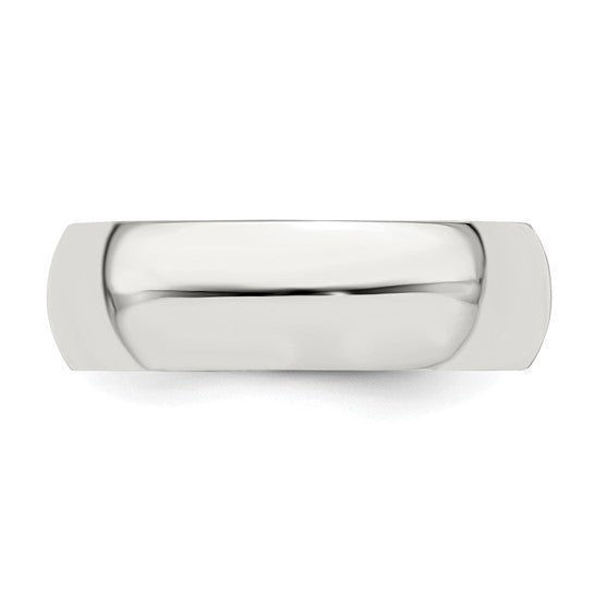 Sterling Silver 6.00 mm Half Round Wedding Bands