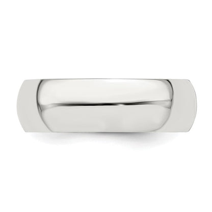 Sterling Silver 6.00 mm Half Round Wedding Bands
