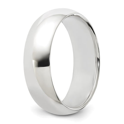 Sterling Silver 6.00 mm Half Round Wedding Bands