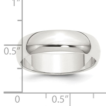 Sterling Silver 6.00 mm Half Round Wedding Bands