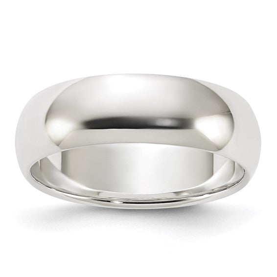 Sterling Silver 6.00 mm Half Round Wedding Bands