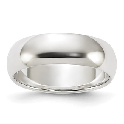 Sterling Silver 6.00 mm Half Round Wedding Bands