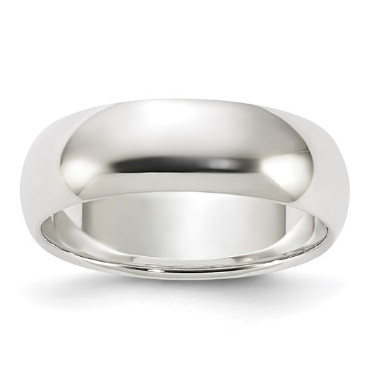 Sterling Silver 6.00 mm Half Round Wedding Bands