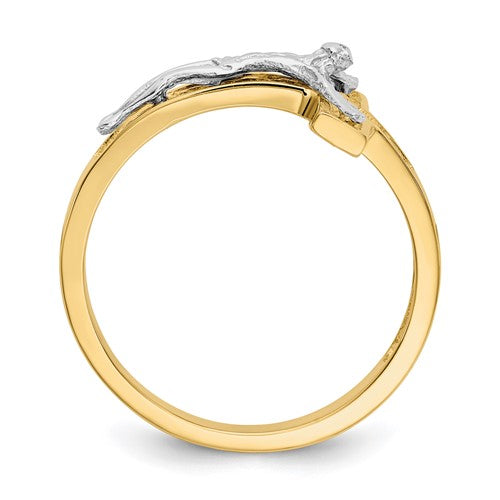 14k Two-Tone Crucifix Ring