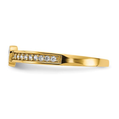 14k CZ Heart Ring