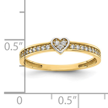 14k CZ Heart Ring