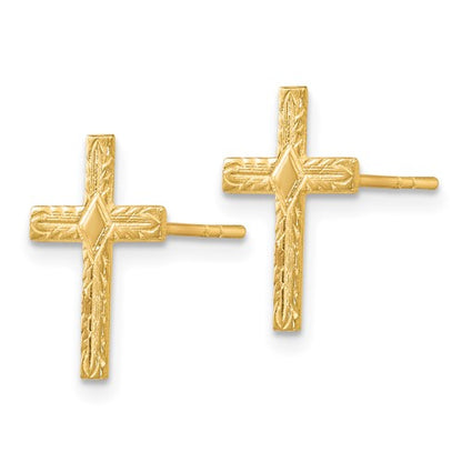 14k Cross Earrings