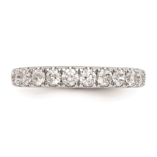 14k White Diamond Wedding Band - 0.84 ct