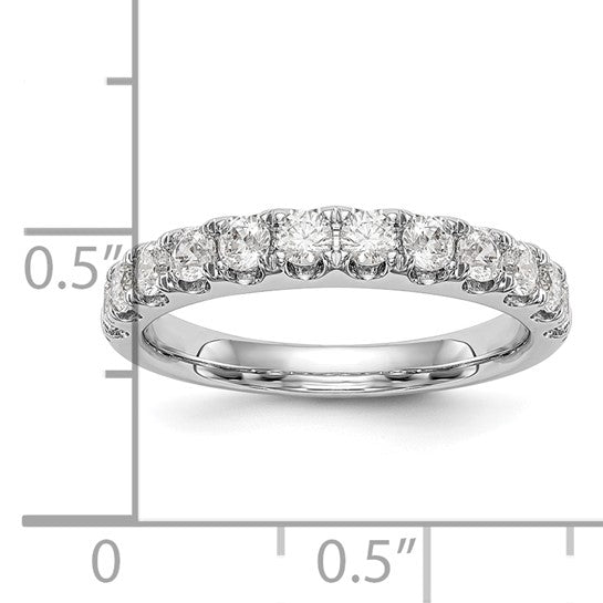 14k White Diamond Wedding Band - 0.84 ct