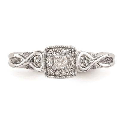 14k White Gold Diamond Promise Ring