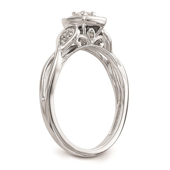 14k White Gold Diamond Promise Ring