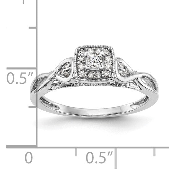 14k White Gold Diamond Promise Ring