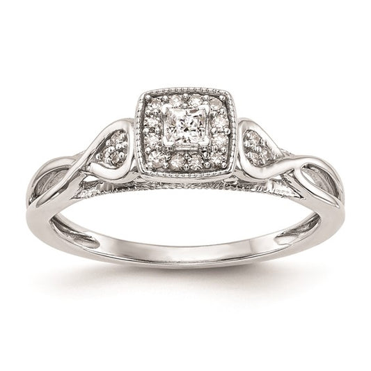 14k White Gold Diamond Promise Ring