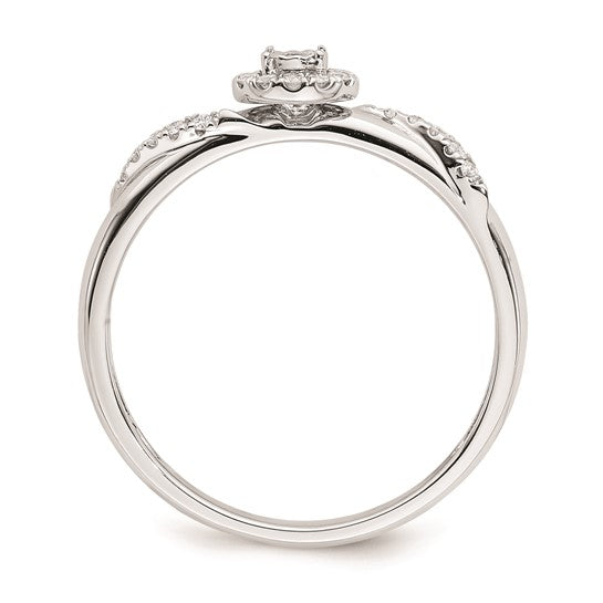 14k White Diamond Promise Ring