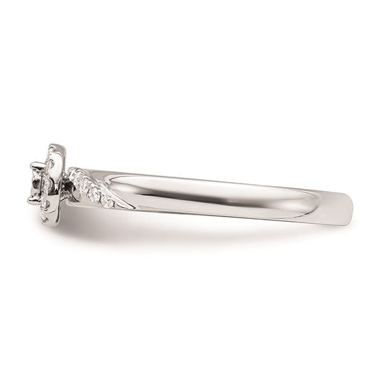 14k White Diamond Promise Ring