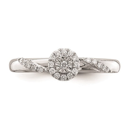 14k White Diamond Promise Ring