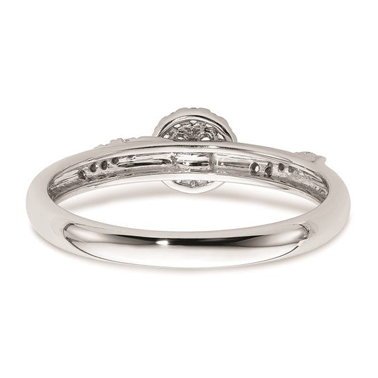 14k White Diamond Promise Ring