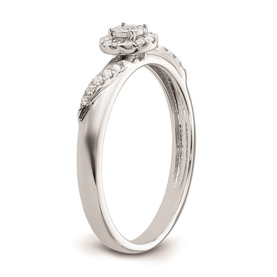 14k White Diamond Promise Ring