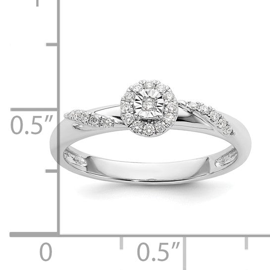 14k White Diamond Promise Ring