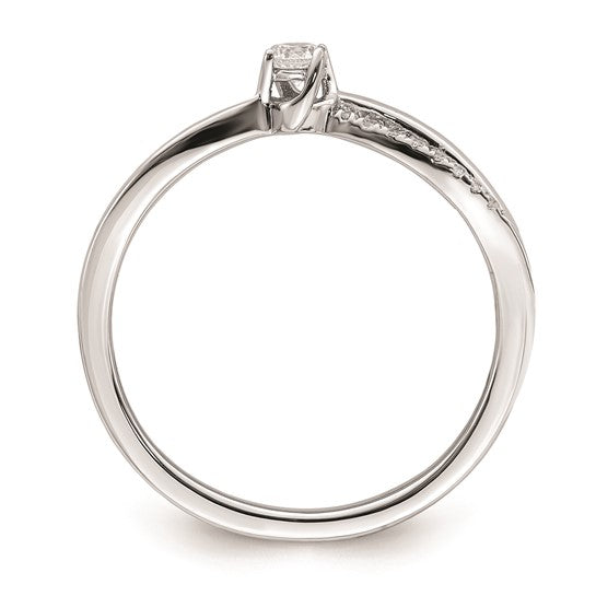 14k White Diamond Promise Ring