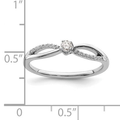 14k White Diamond Promise Ring