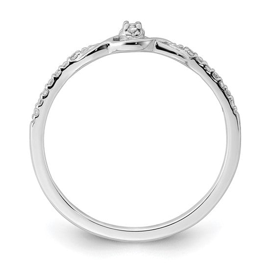 14k White Diamond Promise Ring