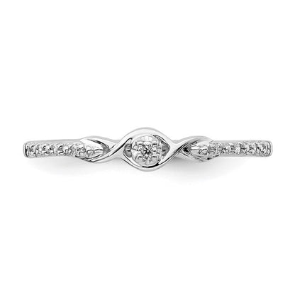 14k White Diamond Promise Ring