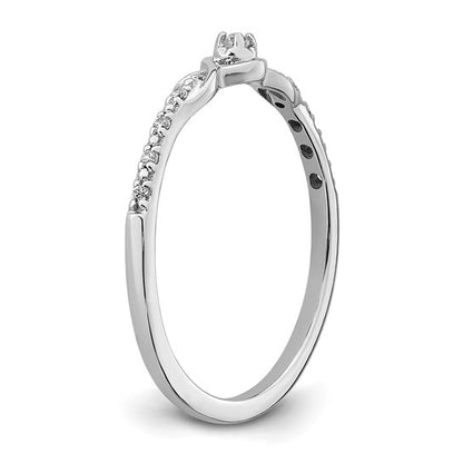 14k White Diamond Promise Ring