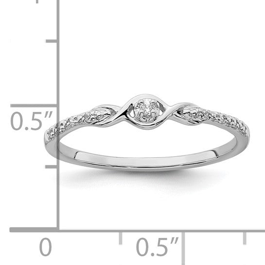 14k White Diamond Promise Ring