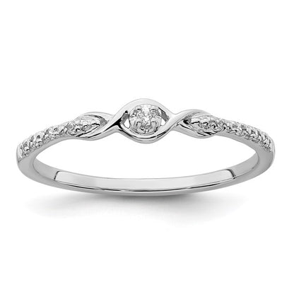 14k White Diamond Promise Ring