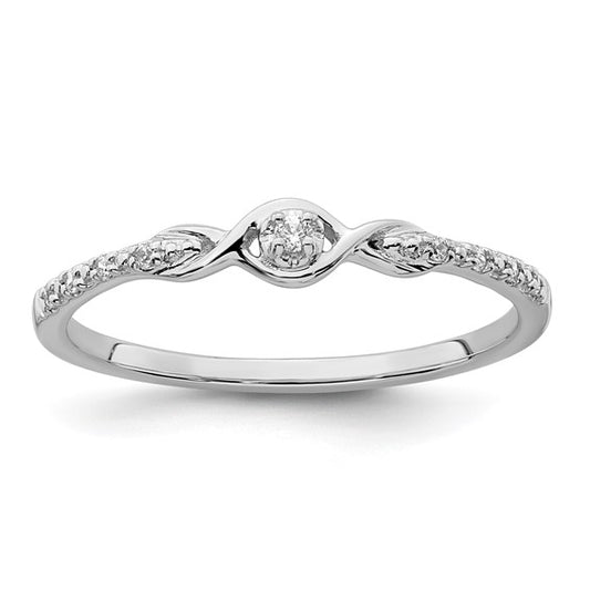 14k White Diamond Promise Ring