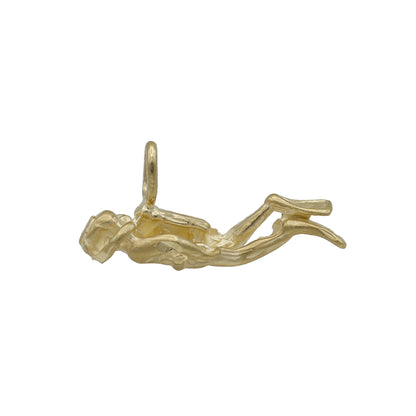 14k Yellow Gold Scuba Diver Charm Pendant