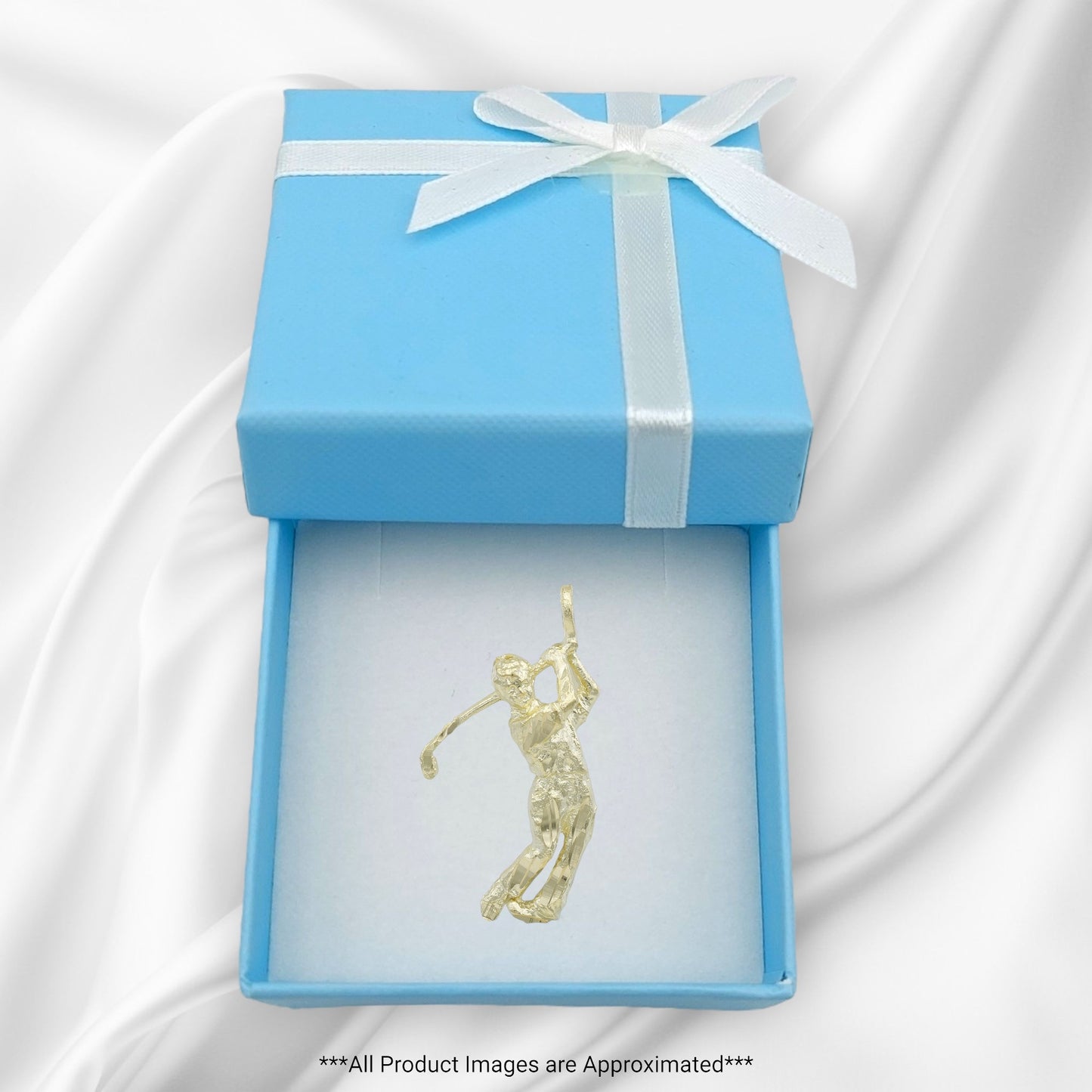 14k Yellow Gold Golf Player Charm