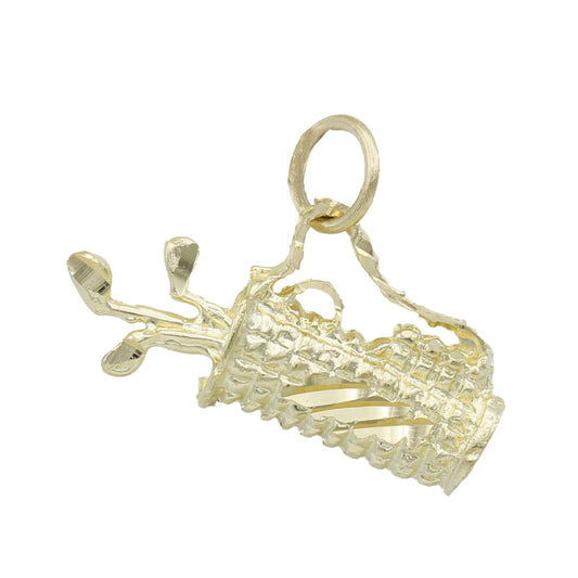 14k Yellow Gold Golf Bag & Clubs Charm