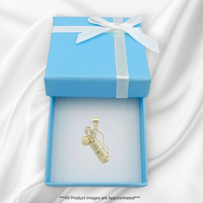 14k Yellow Gold Golf Bag & Clubs Charm