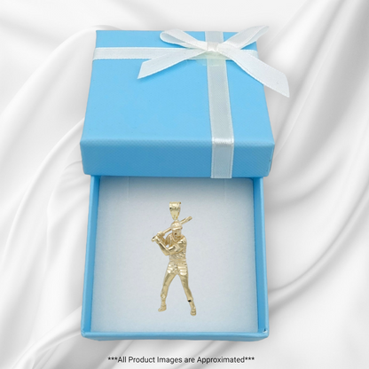 14k Yellow Gold Baseball Player Charm