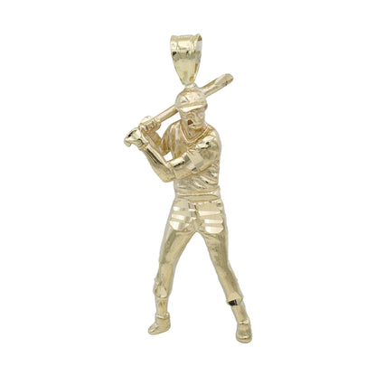 14k Yellow Gold Baseball Player Charm