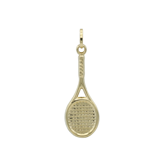 14k Yellow Gold Tennis Racket Charm