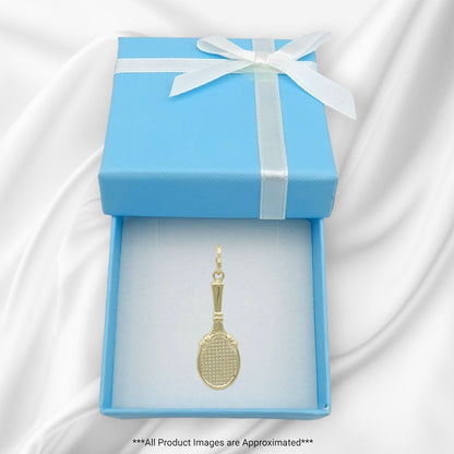 14k Yellow Gold Tennis Racket Charm