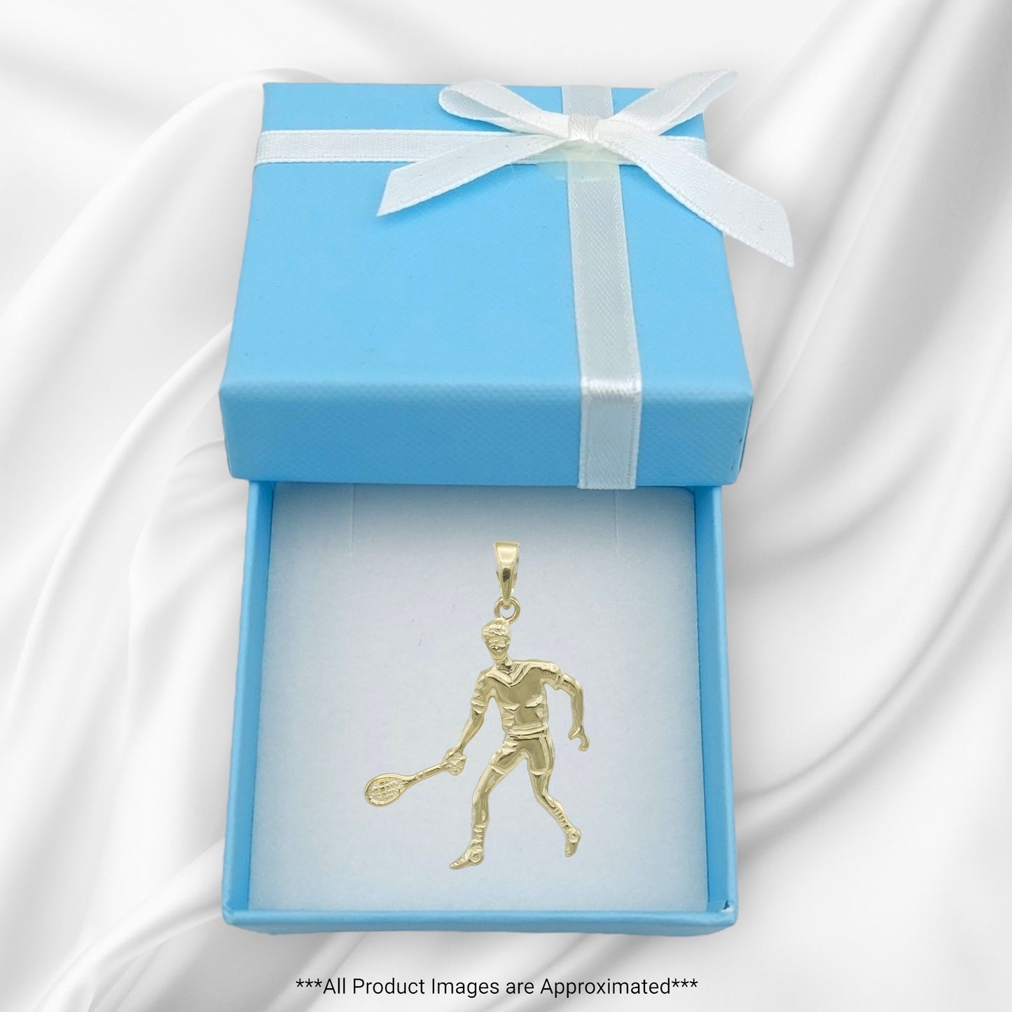 14k Yellow Gold Tennis Player Charm