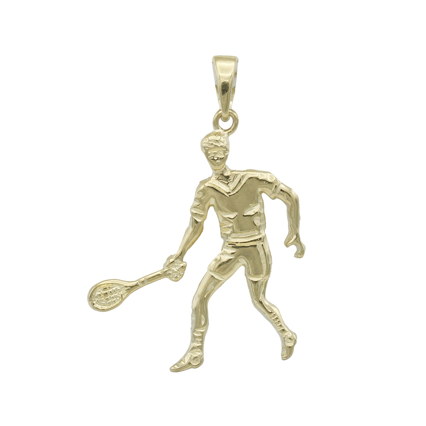 14k Yellow Gold Tennis Player Charm