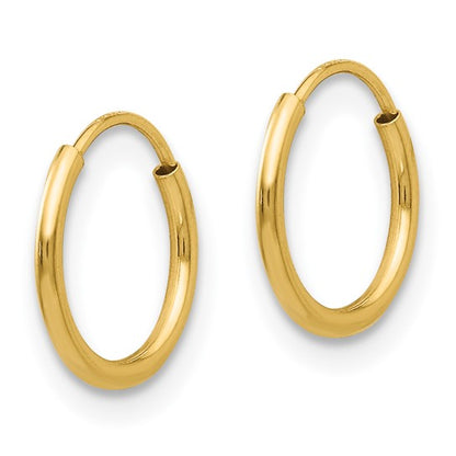 14k Endless Hoop Earrings - 10mm