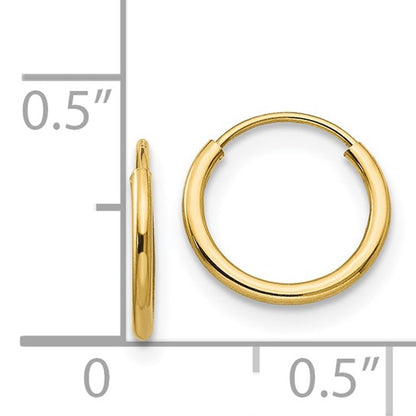 14k Endless Hoop Earrings - 10mm