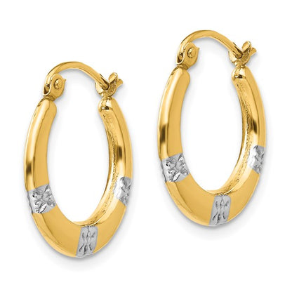 14k Two-Tone Children's Hoop Earrings