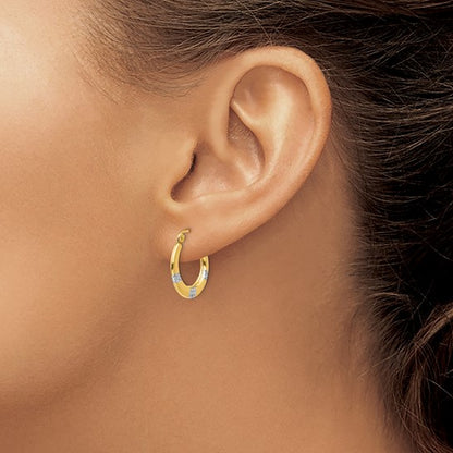 14k Two-Tone Children's Hoop Earrings