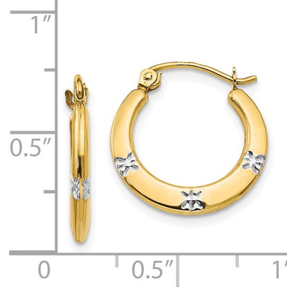 14k Two-Tone Children's Hoop Earrings