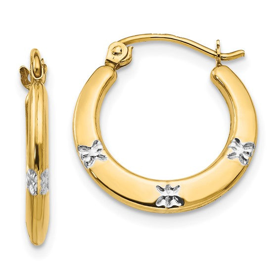 14k Two-Tone Children's Hoop Earrings