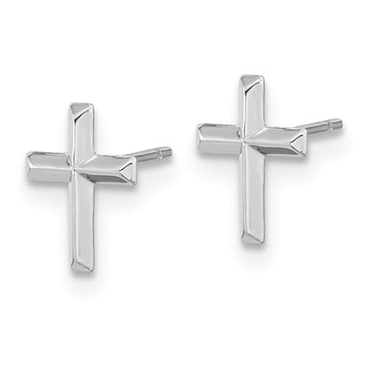 14k White Cross Earrings